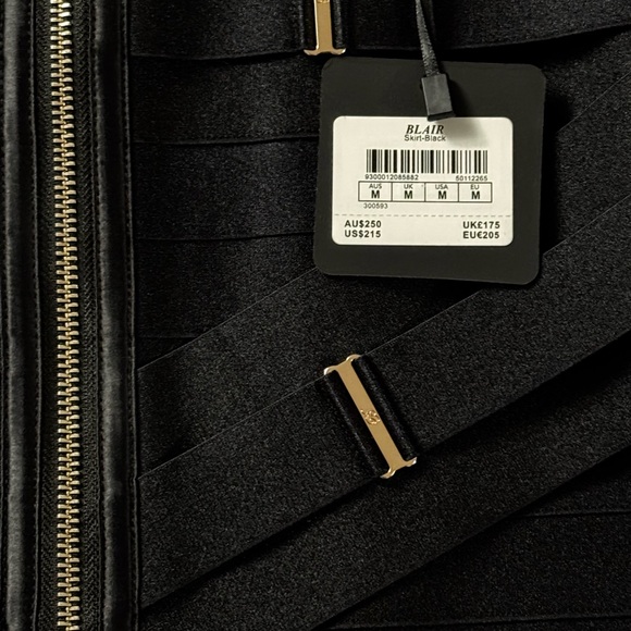 Honey Birdette Black Pencil Skirt with Gold Details - Picture 2 of 4